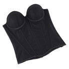 Kobine Women's Gothic Sheer Mesh Lace-up Overbust Corset
