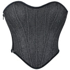 Kobine Women's Gothic Side Zipper Lace-up Overbust Corset