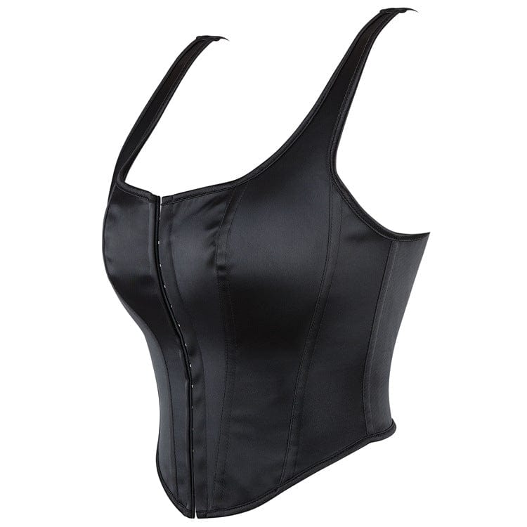 Kobine Women's Gothic Single-breasted Solid Color Overbust Corset