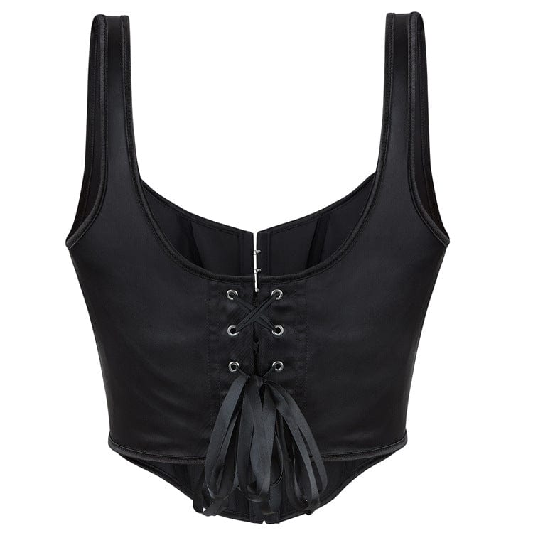 Kobine Women's Gothic Single-breasted Solid Color Overbust Corset