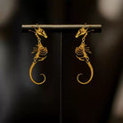 Kobine Women's Gothic Skeleton Seahorse Drop Post Earrings