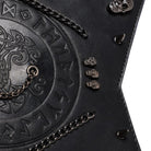 Kobine Women's Gothic Skull Rivet Chained Pentacle Bag