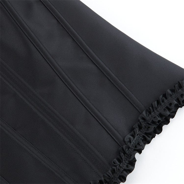 Kobine Women's Gothic Solid Color Trim Overbust Corset