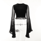 Kobine Women's Gothic Strappy Flared Sleeved Lace Shirt