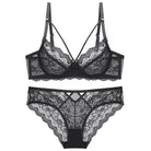Kobine Women's Gothic Strappy Floral Lace Lingerie Set