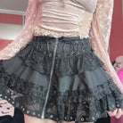 Kobine Women's Gothic Strappy Lace Splice Skirt