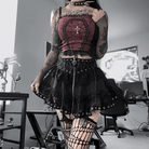 Kobine Women's Gothic Strappy Lace Splice Skirt