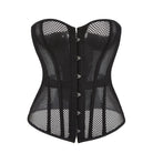 Kobine Women's Gothic Strappy Mesh Overbust Corset