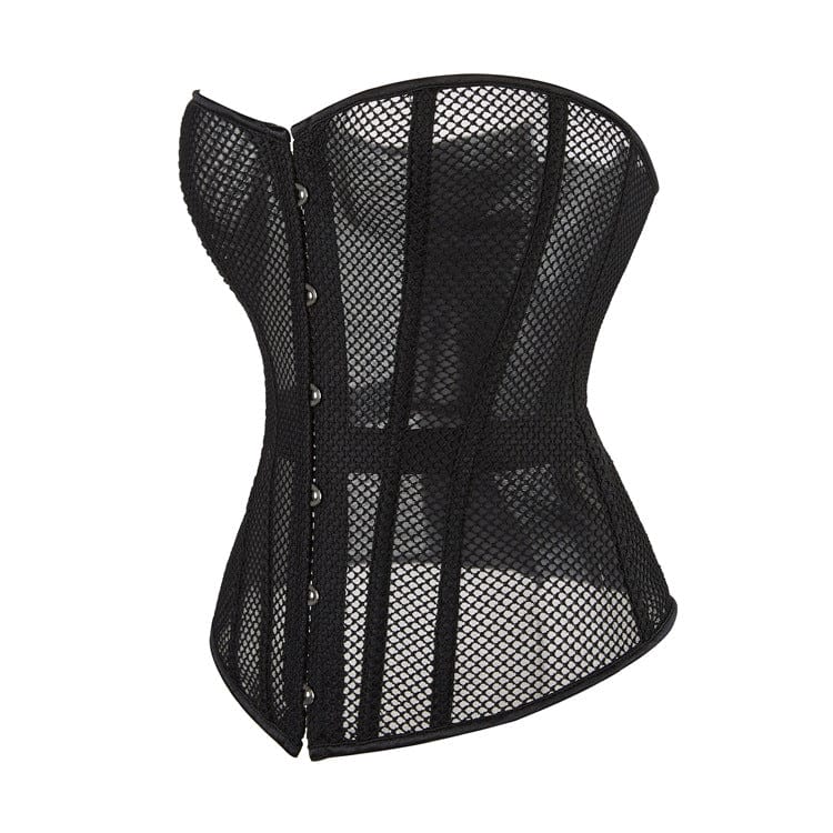 Kobine Women's Gothic Strappy Mesh Overbust Corset