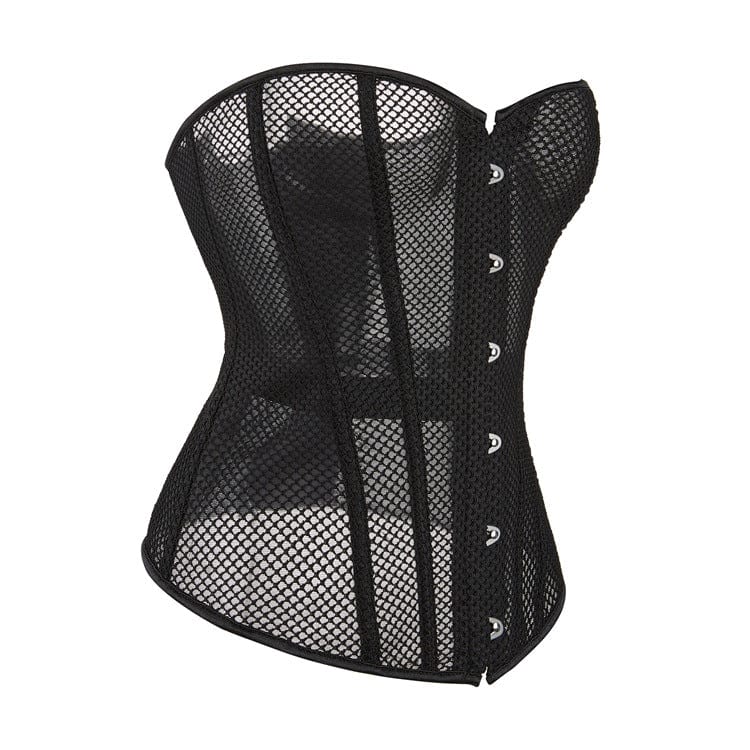 Kobine Women's Gothic Strappy Mesh Overbust Corset