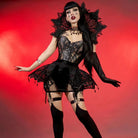 Kobine Women's Gothic Strappy Mesh Underbust Corset