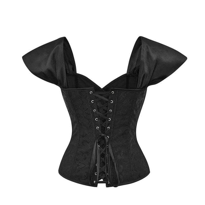 Kobine Women's Gothic Strappy Off Shoulder Overbust Corset