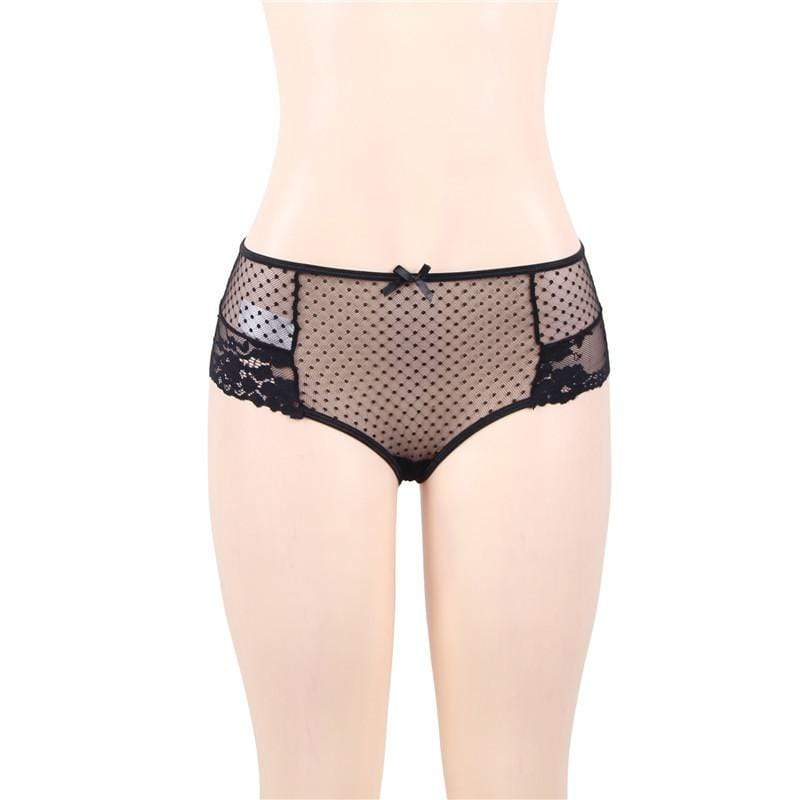 Kobine Women's Gothic Strappy Polka Dot Lace Underwear 