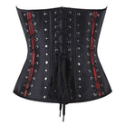 Kobine Women's Gothic Striped Buckle Strap Front Busk Overbust Corset