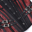 Kobine Women's Gothic Striped Buckle Strap Front Busk Overbust Corset
