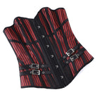 Kobine Women's Gothic Striped Buckle Strap Front Busk Overbust Corset