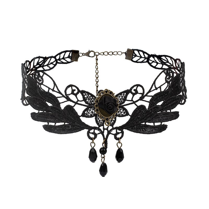 Kobine Women's Gothic Tassel Lace Choker