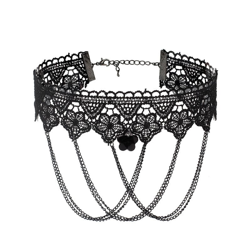 Kobine Women's Gothic Tassel Lace Choker