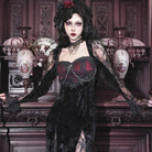Women's Gothic Velvet Cross Chain Flare Sleeve  Mermaid Maxi Dress - Punk Design
