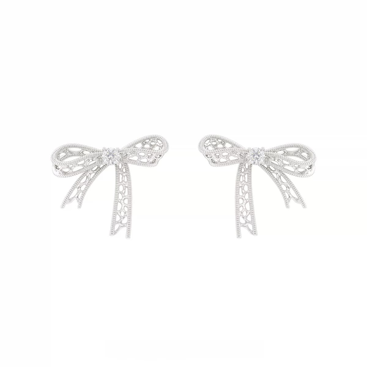 Kobine Women's Grunge Asymmetric Bowknot Earrings