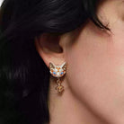 Kobine Women's Grunge Asymmetric Cat Earrings