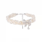 Kobine Women's Grunge Bowknot Layered Pearl Necklace