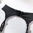 Kobine Women's Grunge Bowknot Sexy Strappy Lingerie Set with Garter & Gloves