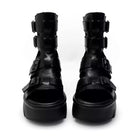 Kobine Women's Grunge Buckle Strap Cutout Open‑Toe Chunky Platform Heel Sandals