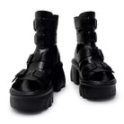 Kobine Women's Grunge Buckle Strap Cutout Open‑Toe Chunky Platform Heel Sandals