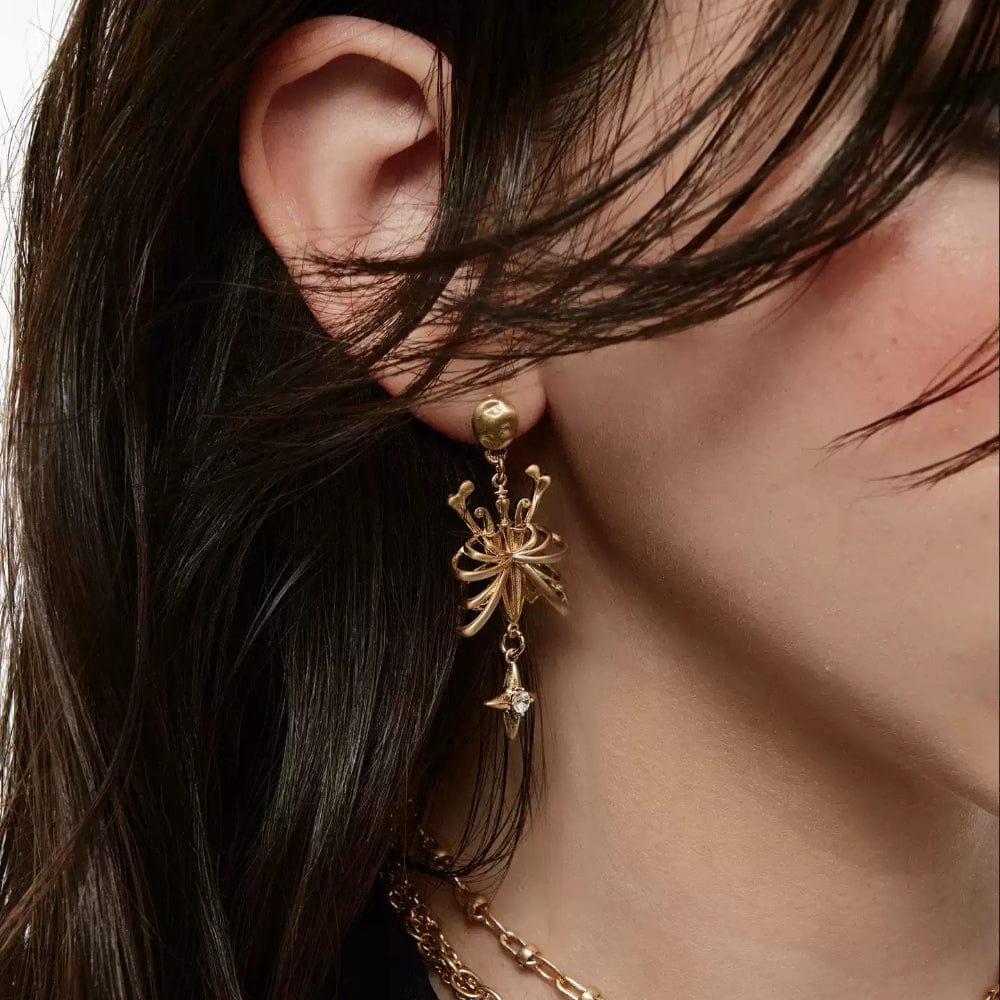 Kobine Women's Grunge Butterfly Bone Earrings