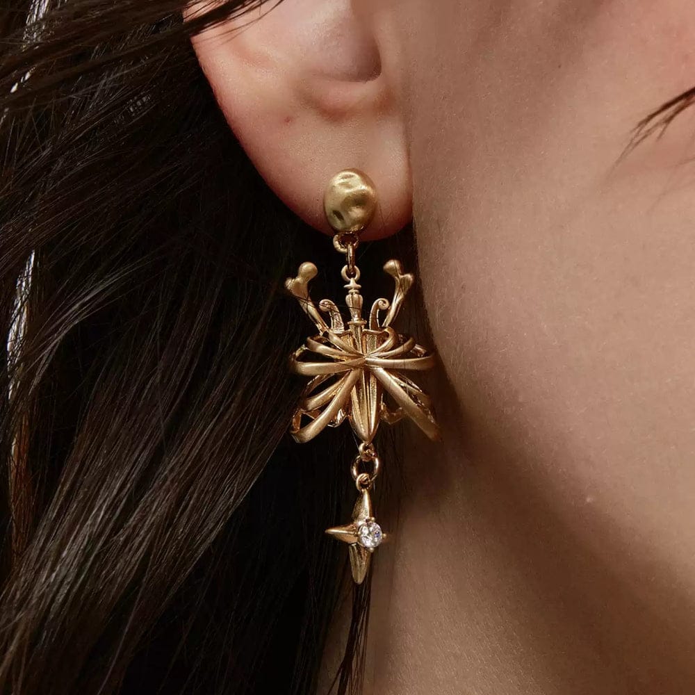 Kobine Women's Grunge Butterfly Bone Earrings