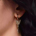 Kobine Women's Grunge Butterfly Key Earrings