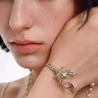 Kobine Women's Grunge Butterfly Key Open Design Bracelet
