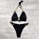 Kobine Women's Grunge Chain Halter Bikini Set
