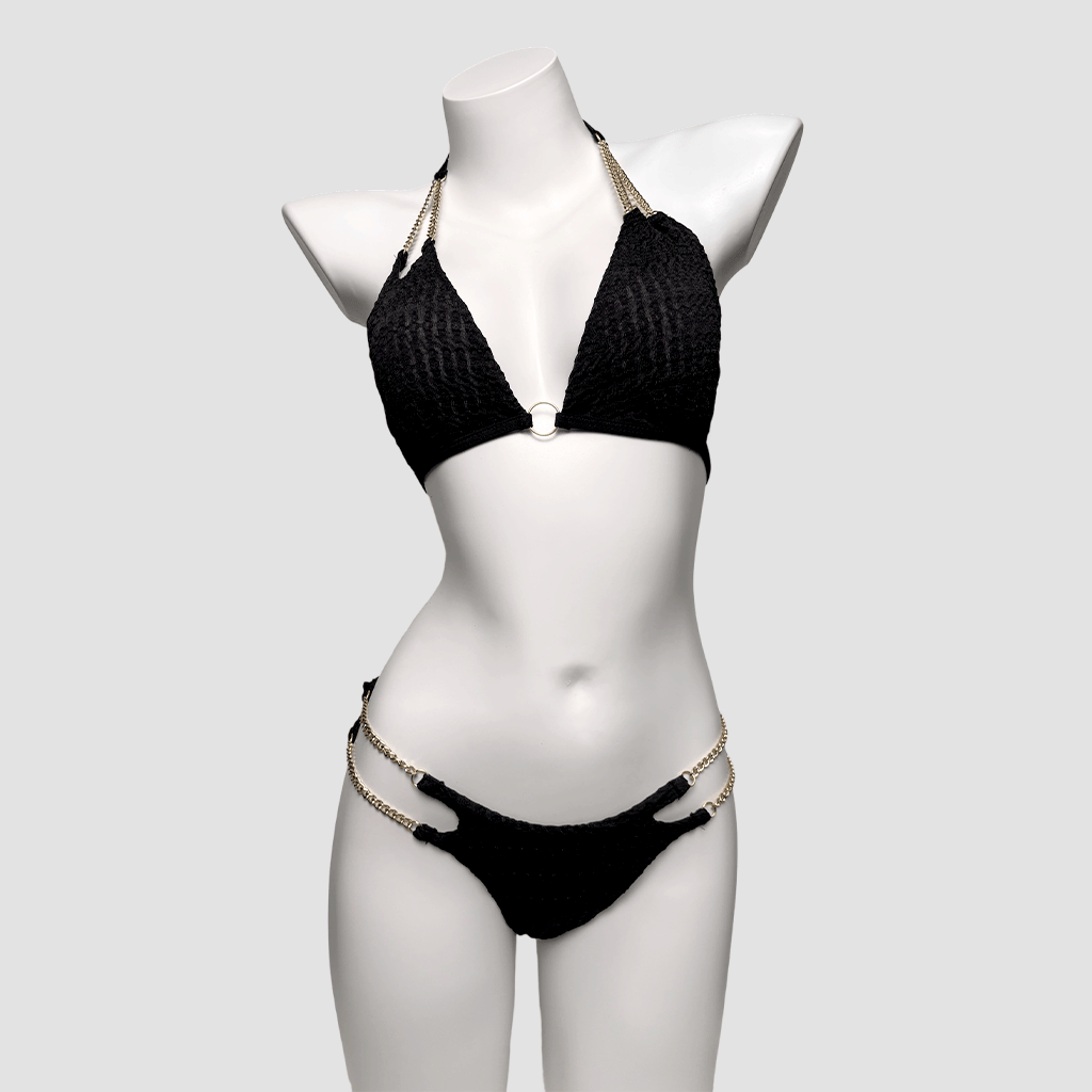 Kobine Women's Grunge Chain Halter Bikini Set