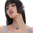 Kobine Women's Grunge Contrast Color Butterfly Necklace