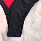 Kobine Women's Grunge Contrast Color Ring Tie Side Bikini Set