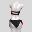 Kobine Women's Grunge Contrast Color Ring Tie Side Bikini Set