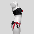 Kobine Women's Grunge Contrast Color Ring Tie Side Bikini Set