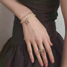 Kobine Women's Grunge Cross Bowknot Pearl Bracelet