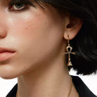 Kobine Women's Grunge Cross Earrings