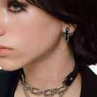Kobine Women's Grunge Cross Earrings