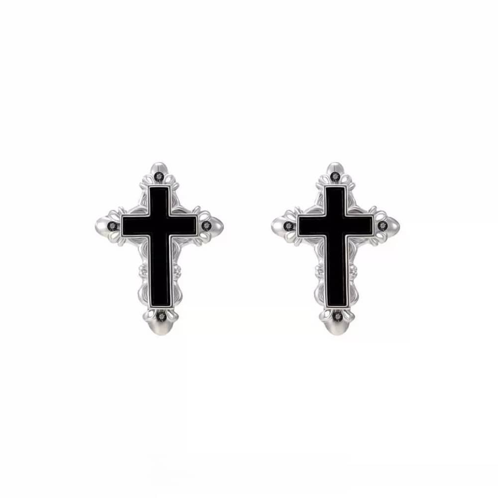 Kobine Women's Grunge Cross Earrings
