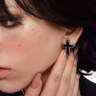 Kobine Women's Grunge Cross Earrings