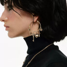 Kobine Women's Grunge Cross Lock Heart Key Earrings