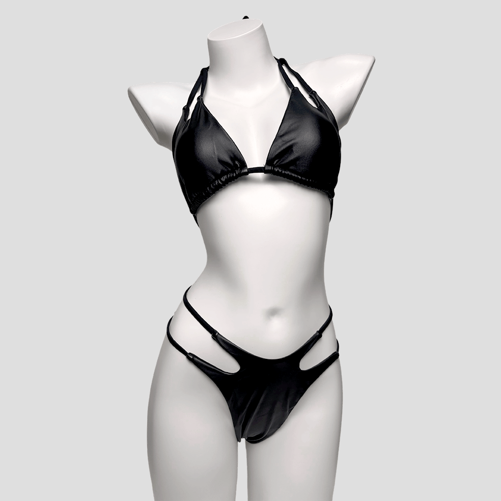 Kobine Women's Grunge Cutout Halter Two Piece Bikini