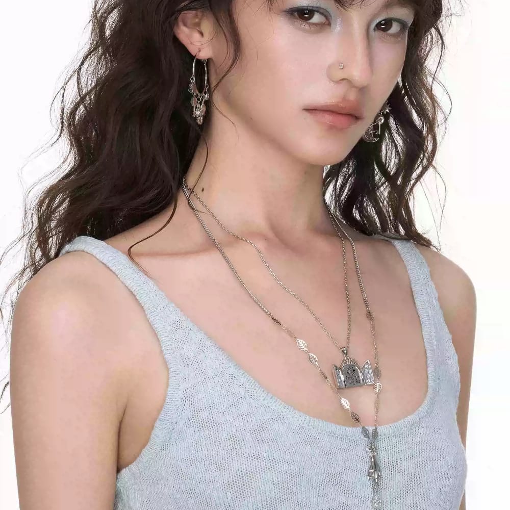 Kobine Women's Grunge Door Hand Layered Necklace