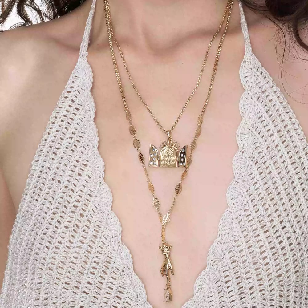 Kobine Women's Grunge Door Hand Layered Necklace