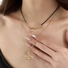 Kobine Women's Grunge Double-layered Star Cross Necklace