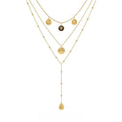 Kobine Women's Grunge Embossed Medallions Layered Necklace